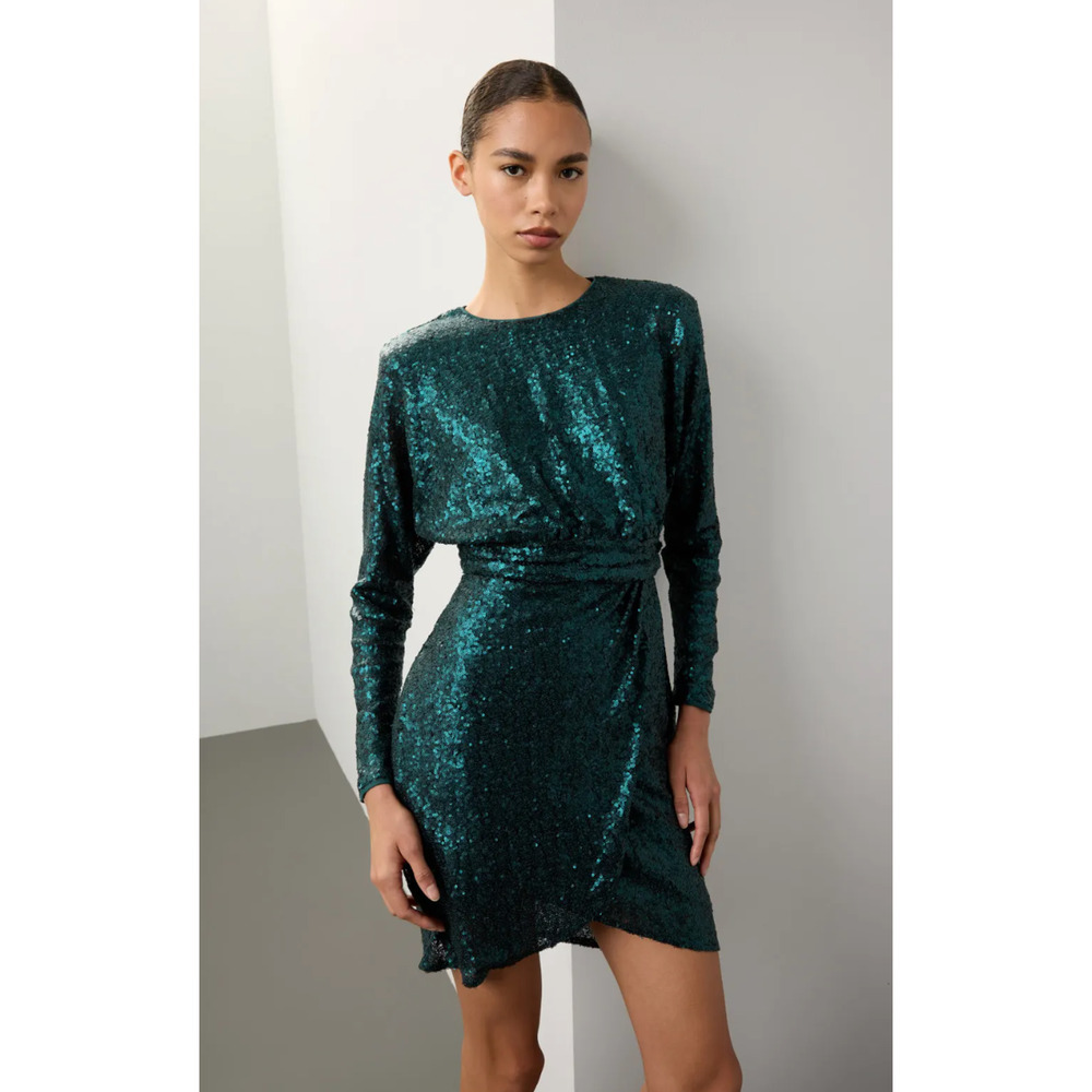 Donna Morgan Green Sequin Dress Size 16
